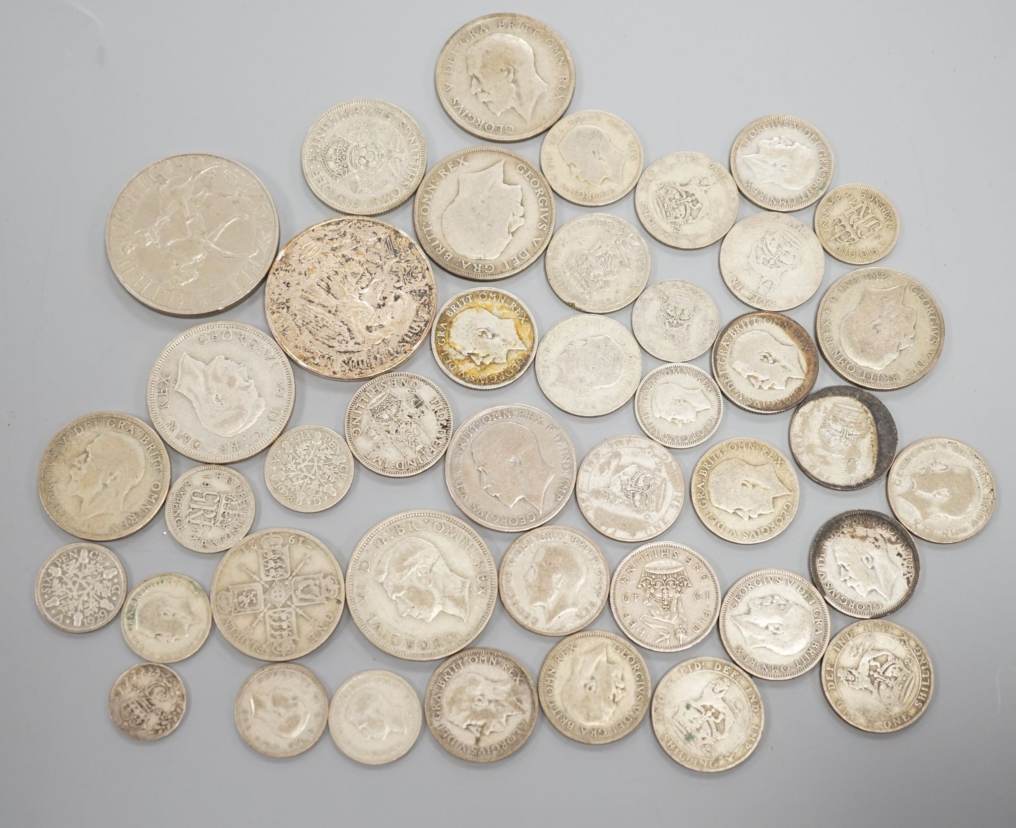 A group of George V and later coins